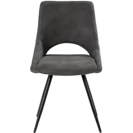 PRO.COM Polsterstuhl ERNESTO, Grau - Schwarz - Kunstleder - Mikrofaser - Metallgestell