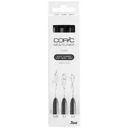 COPIC® Multiliner Fineliner schwarz 0.05 + 0.1 + 0.3 mm, 3 St.