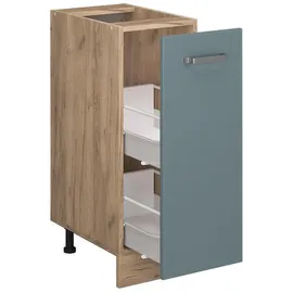 Vicco Apothekerschrank R-Line Blau-Grau/Goldkraft Eiche 30 cm AP Anthrazit