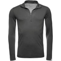 Kaipara - Merino Sportswear Langarmshirt Merino Zip-Neck Herren Slimfit 200 (1-tlg) aus reiner Merinowolle Made in Germany schwarz M