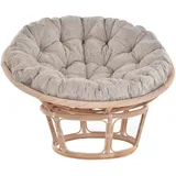 Krines Home XXL-Sessel Papasansessel XXL mit Kissen Relax Papasan Chair (120cm), Natur Rattan Liegesessel weiß