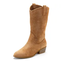 Westernstiefel, Sommer Boots, Ankle Stiefelette, Schlupfstiefel, Cowboy-Look, Cut-Outs, Gr. 37, camelfarben, , 88286866-37