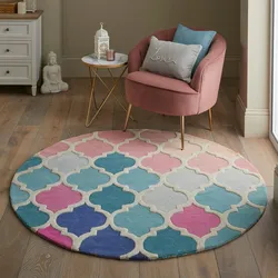Kadima Design Moderner Luxus-Teppich `Derwent Josie` mit geometrischem Muster. 160x160 cm