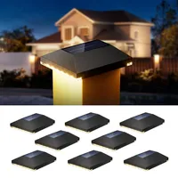 JACKYLED Solar Pfostenkappe 7x7 8x8 9x9 10x10, Solar Pfostenkappen IP65 Wasserdichte für Zaunpfosten für Hölzerne Pfosten Plattform, Garten (8 Stück)
