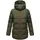 Navahoo Damen kurze Winterjacke Steppjacke warm mit abnehmbarer Kapuze Wattewölkchen Dark Olive Gr. XS - XS