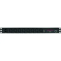 Logilink PDU8P01 "19" Steckdosenleiste 8-fach mit Schalt-, Mess/Warnfunktion, Temperatur und Feuchtigkeitssensor Schwarz