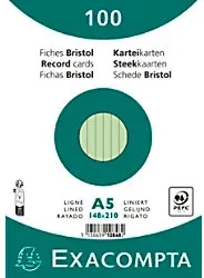 Exacompta Karteikarten 10848SE DIN A5 Grün 15 x 21,2 x 2,5 cm 10 Stück