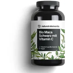 Bio Maca Schwarz – 180 Kapseln – 3000mg je Tagesdosis (entspricht 12.000mg Maca Wurzel) – mit natürlichem Vitamin C – ohne Magnesiumstearat – biozertifiziert, hochdosiert, vegan, laborgeprüft 180 St