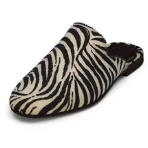 Marc O'Polo Sabot Zebrafell-Optik Schwarz/Weiß 37