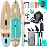 Niphean (Extra Groß) Stand Up Paddling Board, SUP für 2+1 Personen/Familien, SUP Board mit (Anfängergeeignet) Balancierflügel, wasserdichte Handyhülle, Stand Up Paddle Board for Adults, Geschenkideen