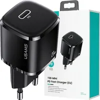 USAMS Ład. Siec. 1Xusb-C T36 Mini 20W (Nur Kopf) Pd3.0 Schnellladen Czarny/Schwarz Cc124Tc01 (Us-Cc124) - Schwarz