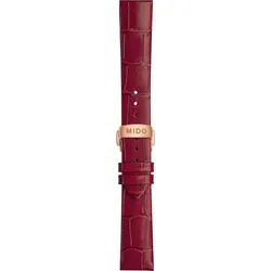 Mido - Leder Baroncelli Ii Quartz Lederband Rot 18/16mm M600018364 - alligator-prägung,rind,rot