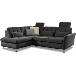 Ecksofa DIE PLANBAR "MP-IN20016 L-Form mit Kaltschaum-Polsterung", schwarz, B:242cm H:87cm T:116cm, 100% Polyester, Sofas, wahlweise mit Kopfstützen und Bettfunktion, mit Kaltschaum-Polsterung