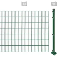 Arvotec Doppelstabmattenzaun ARVOTEC "EASY 143 zum Aufschrauben", grün (dunkelgrün), H:143cm, Stahl, Kunststoff, Zaunelemente, Zaunhöhe 143 cm, Zaunlänge 2 - 60 m