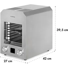 Klarstein Hannibal Hochtemperaturgrill Indoor 2.200W 850°C Edelstahl silber