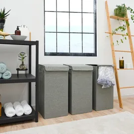 Dune Design 3er Set 50L Wäschekorb mit Deckel - XXL Wäschesammler