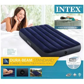 Intex 64757 Classic Downy Blue Dura-Beam Serie Twin Luftbett (L x B x H) 191 x 99 x 25 mm Blau