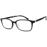 NEW VISION Lesebrille, Lesebrille Damen, Lesebrille Blaulichtfilter, Retro Computer Lesebrille für Unisex, NV5049 (SchwarzWeiß, 2, Dioptrien)