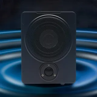 Yolancity Subwoofer Auto 12V 600W Aktiv Subwoofer für Auto 8" Auto Aktiv Untersitz Kompakt Subwoofer Bassbox mit Kabelset 20 Hz-150 Hz Auto Lautsprecher, Schwarz