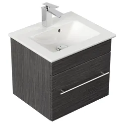 Badmöbel mit Villeroy & Boch Venticello Waschbecken 50 cm anthrazit gemasert