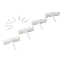 Vikan 4 x Haken, 8 x Stifte 10165 , Farbe: weiß