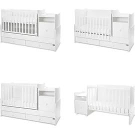 Lorelli Babybett Trend Plus 70x160cm Schreibtisch Kinderbett Schubladen Kommode weiß