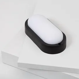 efectoLED Led-deckenleuchte 15w Oval für Aussen 85x173 mm Ip65 Schwarz 6500k Kaltweiß