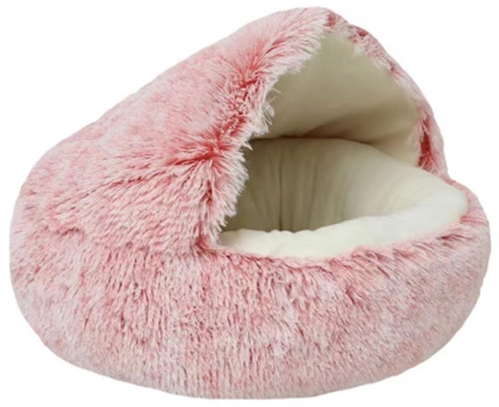 Kexpery Plush Donut Dog Bed, Calming Dog Bed Fluffy Plush Pet Bed,Soft and Fluffy Cuddler Pet Cushion Self-Warming Puppy Beds, Indoor Cats Dogs Soft Warm Donut Cave Bed, Pet Sleeping Pillow