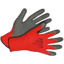 KIXX Handschuhe für die Gartenarbeit - Rot/Grau - Größe 9