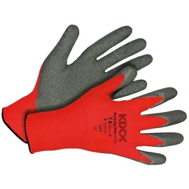 KIXX Handschuhe für die Gartenarbeit - Rot/Grau - Größe 9