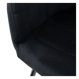 ECD Germany 6er Esszimmerstühle Wohnzimmerstühle Stuhl aus Samt Küchenstuhl Set Schwarz