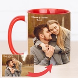 Wanapix | Personalisierte Tasse mit Foto/Text | Bedrucken/Fototasse/Motivtasse/Werbetasse/Firmentasse | Personalisierte Geschenke | 325ml | Becher aus Keramik | ROT