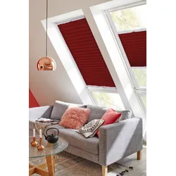 Dachfensterplissee SUNLINES "Classic Style Crepe", rot (rot, weiß), B:78cm H:116cm, Obermaterial: 100% Polyester, Plissees, mit Führungsschienen