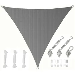 2x2x2 UV Sonnensegel Dreieckig Atmungsaktiv - Sonnenschutz Segel mit Befestigung