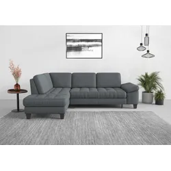Ecksofa SIT & MORE "Westham L-Form", grau, B:261cm H:88cm T:179cm, 100% Polyester, Sofas, mit Ottomane, mit oder ohne Bettfunktion, Bettkasten, Verstellung