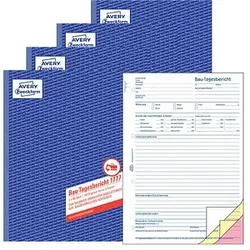 4 + 1 GRATIS: 4 AVERY Zweckform Bautagebuch Formularbücher 1777 + GRATIS 1 St.