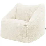 I.C.O.N. Icon Sitzsack Kinder, Creme, Flauschiger Boucle Stoff, Sitzsack mit Füllung, Bequemer Kinder Sessel, Kuschelsessel, Lese Sessel, Schlafzimmer, Kinderzimmer, Spielzimmer