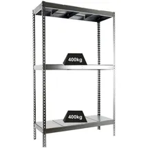 Proregal Schwerlastregal Metal Beast Three HxBxT 200 x 240 x 90 cm Fachlast 400 kg Verzinkt