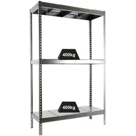 Proregal Schwerlastregal Metal Beast Three HxBxT 200 x 240 x 90 cm Fachlast 400 kg Verzinkt