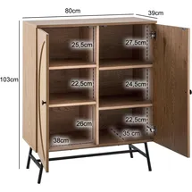 FineBuy Sideboard 80 x 103 x 39 cm Braun