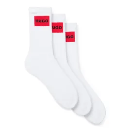 Hugo Rib Label 10267340 Socken 3 Paare White 39-42