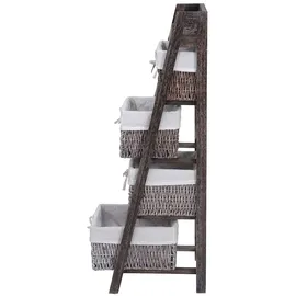 Mendler Leiterregal Goiana Standregal 101 x 30 x 4 cm Weiß