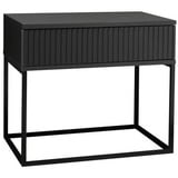 Livetastic Nachtschrank, Graphit, Schwarz, Metall, 1 Schubladen, 60x52x38.5 cm, Schlafzimmer, Nachttische