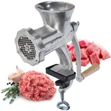 KADAX Fleischwolf aus Eisenguss, 6 Größen, manuelle Fleischmaschine mit Tischklemme, Vintage Fleischwolf, verzinkte Mahlmaschine, Mahlmaschine für Fleisch (Größe 10)