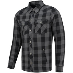 Rusty Stitches Neil Motorrad Hemd, schwarz-grau, Größe 3XL für Männer