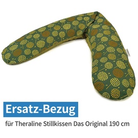 Theraline Ersatzbezug für Stillkissen Das Original 190 cm - Pusteblume - Dunkelgrün