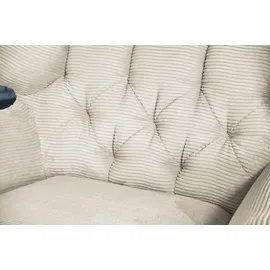 KAWOLA Relaxsessel CHARME Cord 80 x 70 x 100 cm cremeweiß mit Kissen