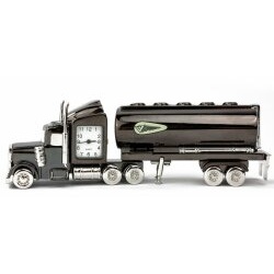 Designer Tischuhr LKW Tanklaster aus Metall