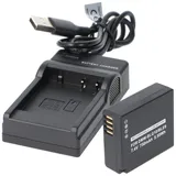 AccuCell Akku und Ladegerät Powerset kompatibel für Panasonic DMW-BLG10, DMW-BLE9, DMW-BLH7E