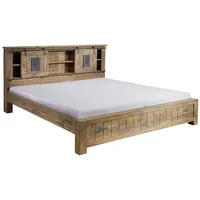 Massivmoebel24 Bett Mango 200x200 natur lackiert RAILWAY 174